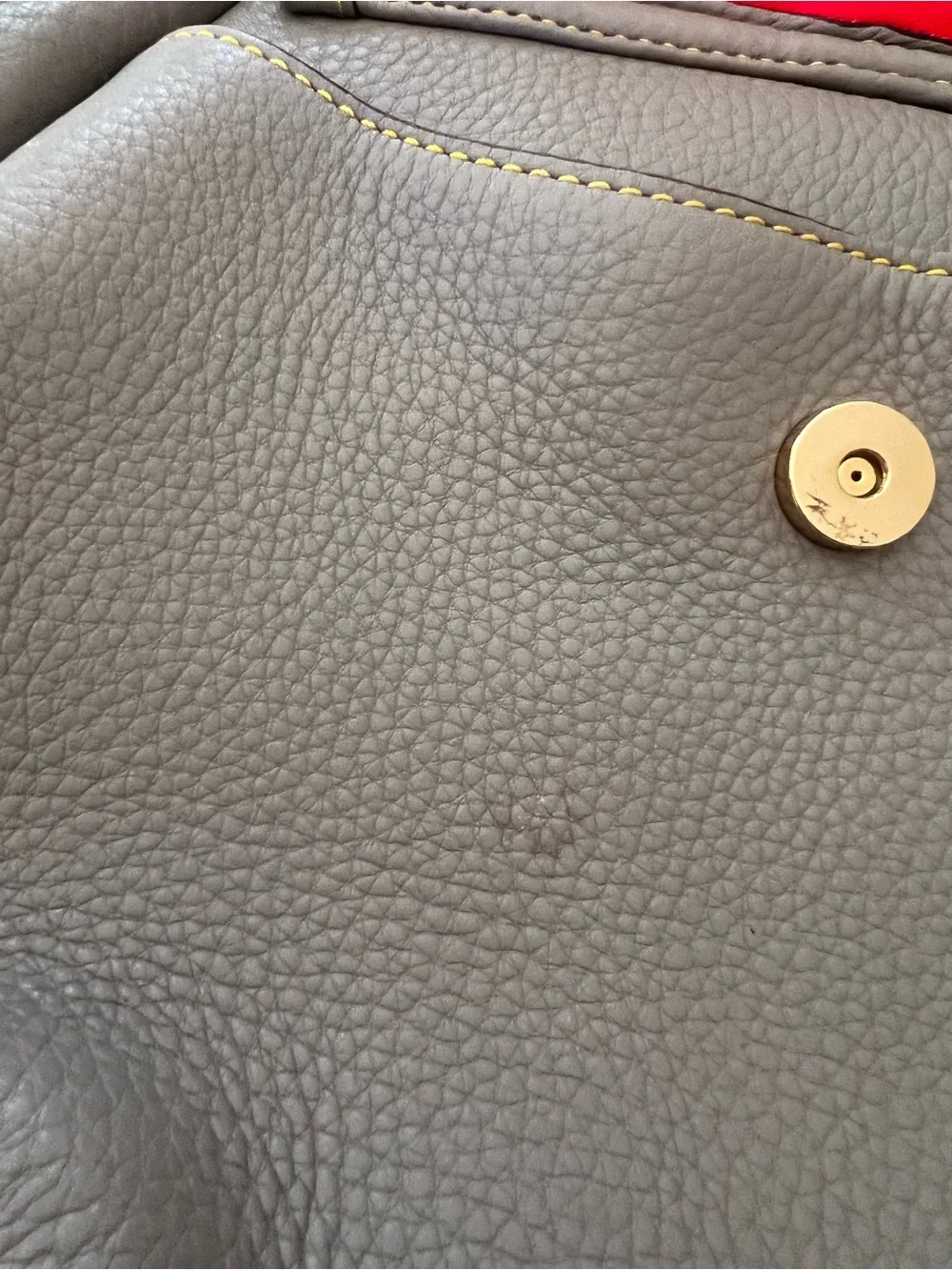 Dooney & Bourke Gray Satchel with Brown Trim